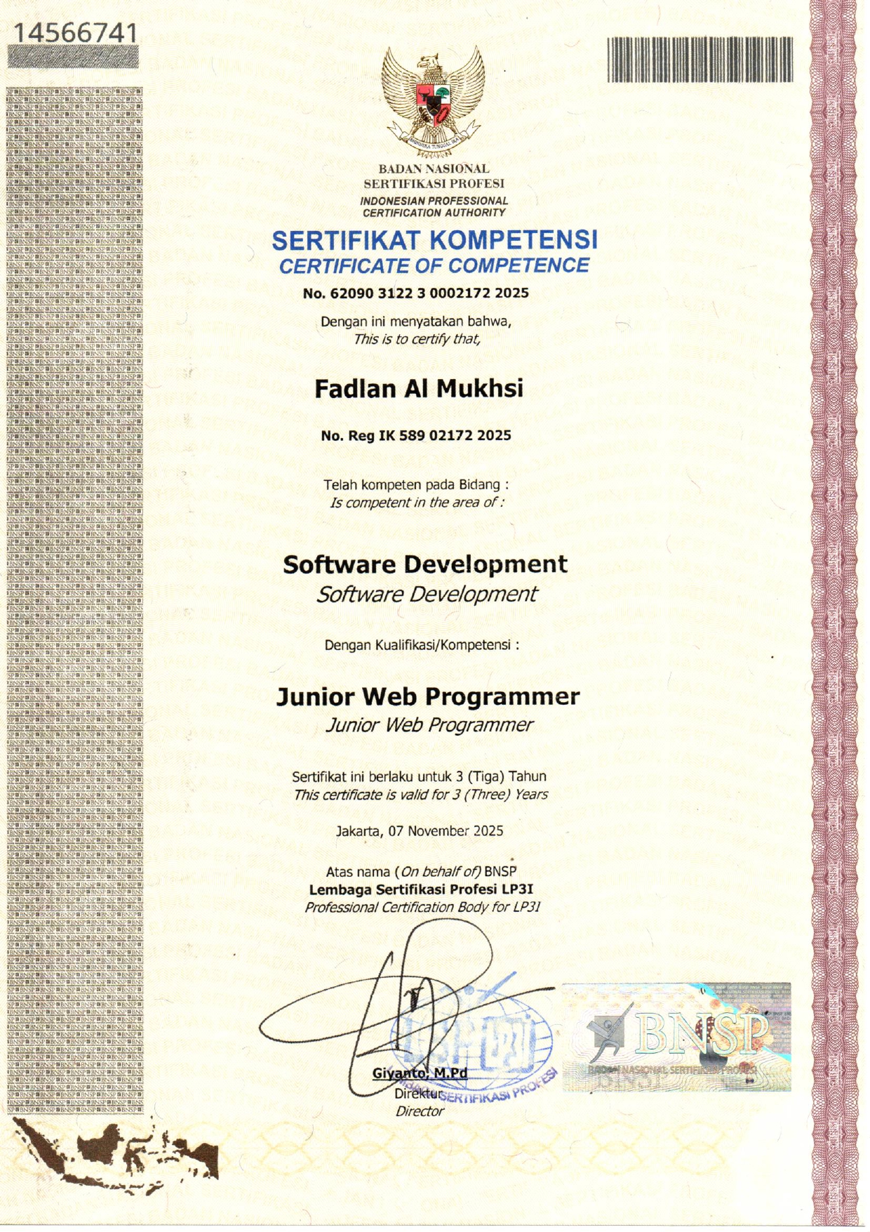 Sertifikat Kompetensi Junior Programming BNSP